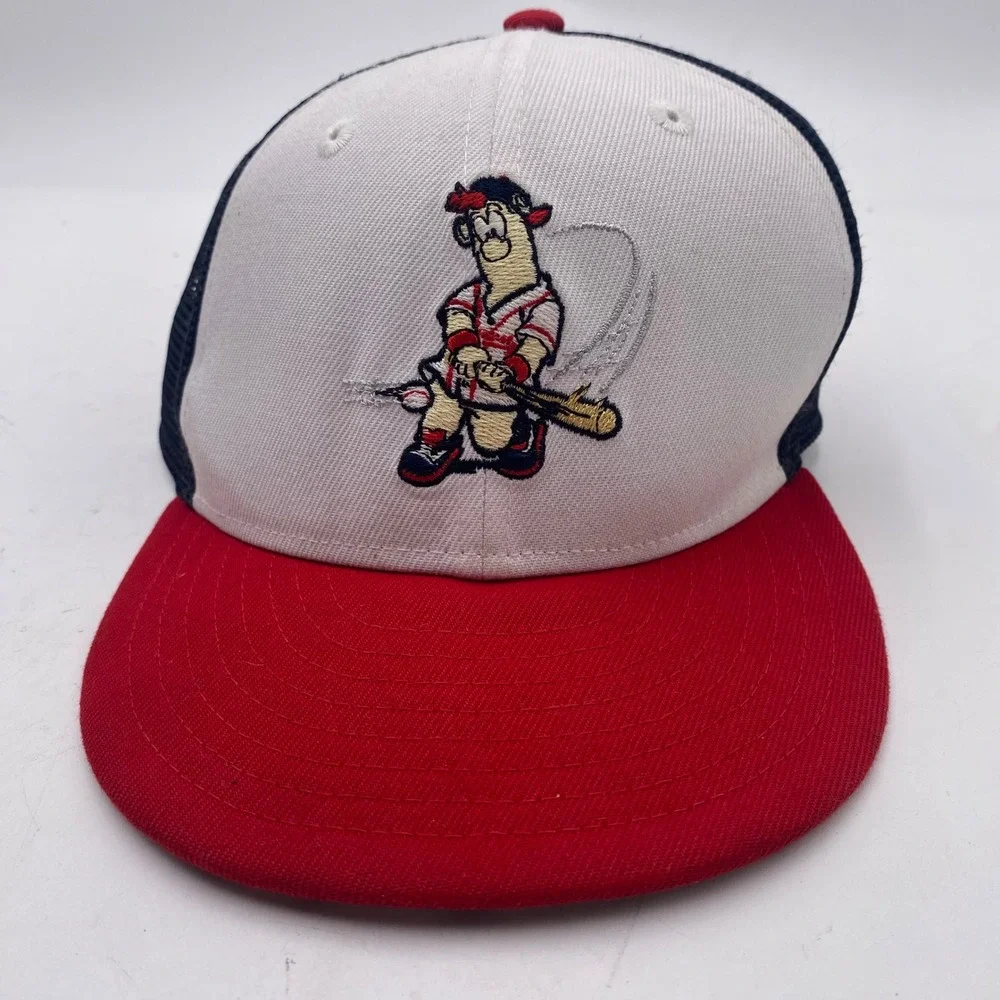ATLANTA BRAVES New Era 9FIFTY Blooper Mascot Trucker Hat Youth White Navy Red